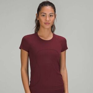 Lululemon Swiftly Tech Short-Sleeve in Red Merlot